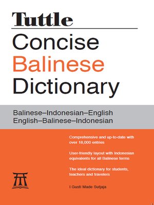 cover image of Tuttle Concise Balinese Dictionary